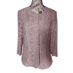 Alex Evenings Dress Jacket 1-piece in Taupe 12 NWT